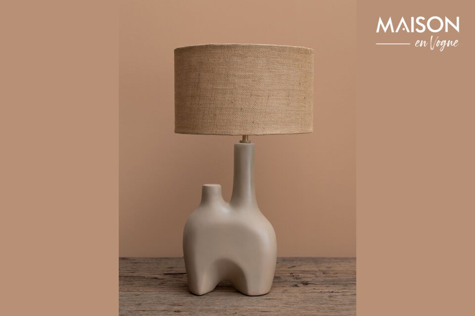 Kharai taupe stoneware table lamp Chehoma