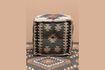 Miniature Kilim grey wool pouffe 2