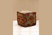 Miniature Kilim multicolored wool pouffe 1