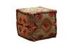 Miniature Kilim multicolored wool pouffe 2