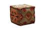 Miniature Kilim multicolored wool pouffe Clipped