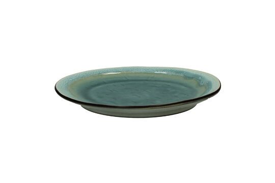 Kimo turquoise stoneware dessert plate Clipped