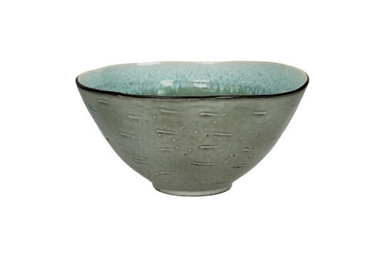 Kimo turquoise stoneware salad bowl Clipped