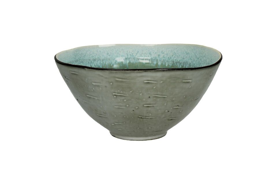 Kimo turquoise stoneware salad bowl Pomax