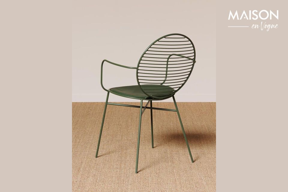 Discover elegance and functionality combined in our Klara green metal chair