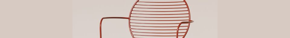 Material Details Klara red metal chair