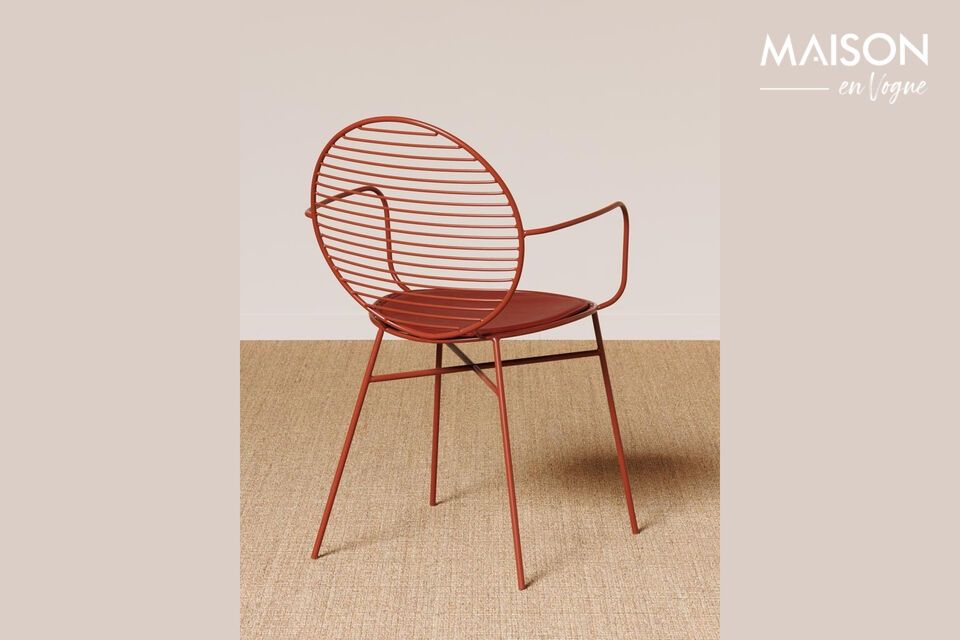 Discover the perfect marriage of functionality and design with our red metal chair, Klara