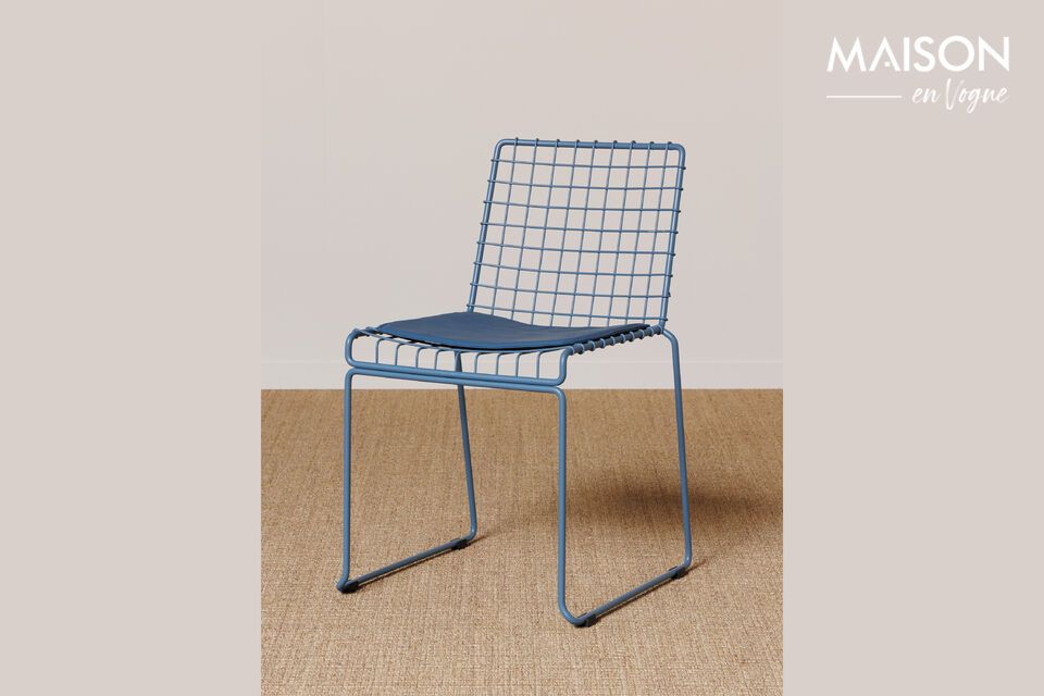 Kwadro blue metal chair Chehoma