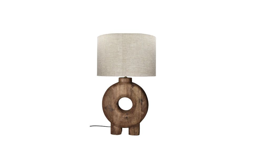 Lampedusa large round lamp in brown wood Pomax