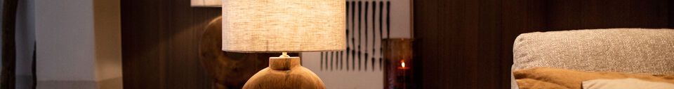 Material Details Lampedusa round lamp in brown wood