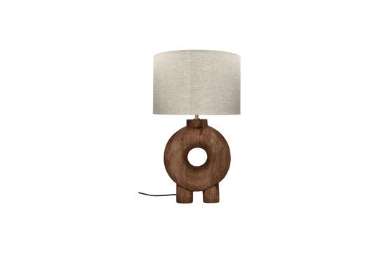 Lampedusa round lamp in brown wood Clipped