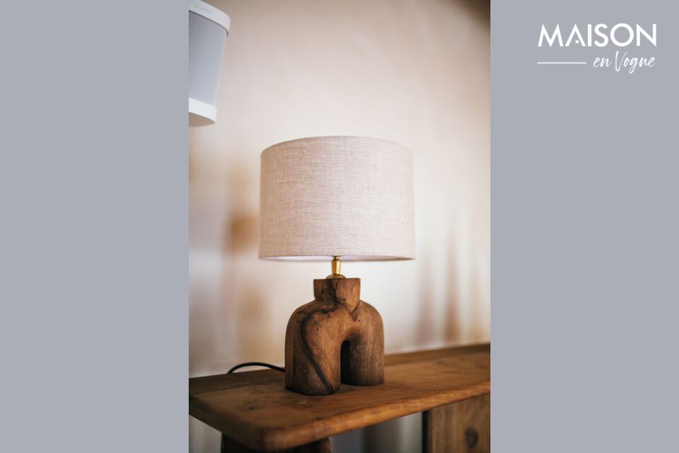 Made from raw mango wood, this lamp is the most compact in the collection and ideal for small spaces