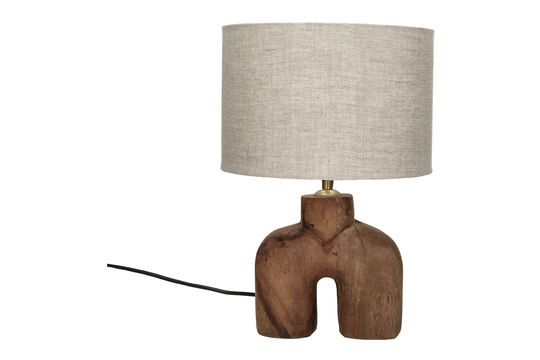 Lampedusa small brown wooden lamp Clipped