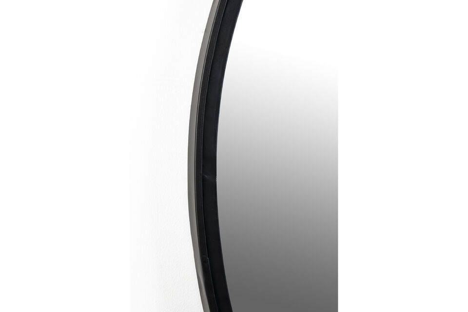 Add depth and elegance with the black iron mirror.