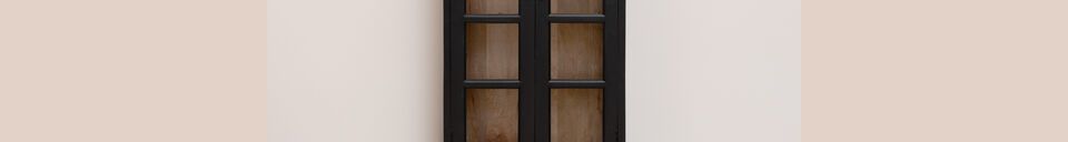 Material Details Large black wooden display cabinet Auriac