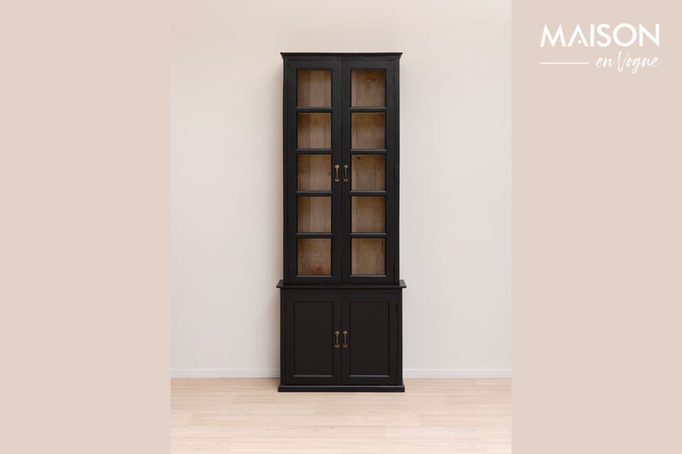 Large black wooden display cabinet Auriac Chehoma