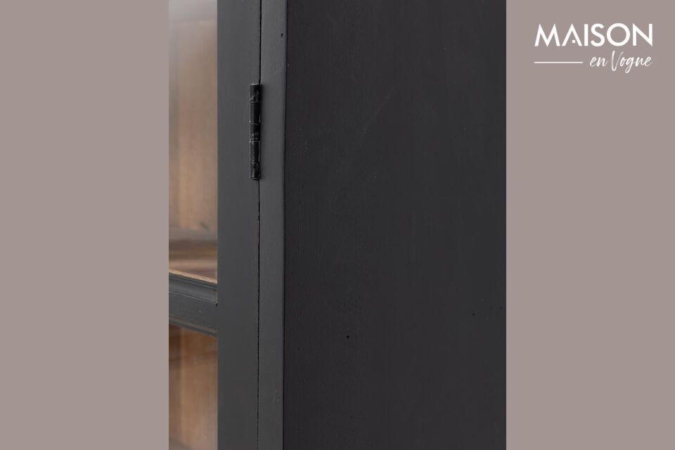 Discover the timeless elegance and functionality of our small black wooden display cabinet