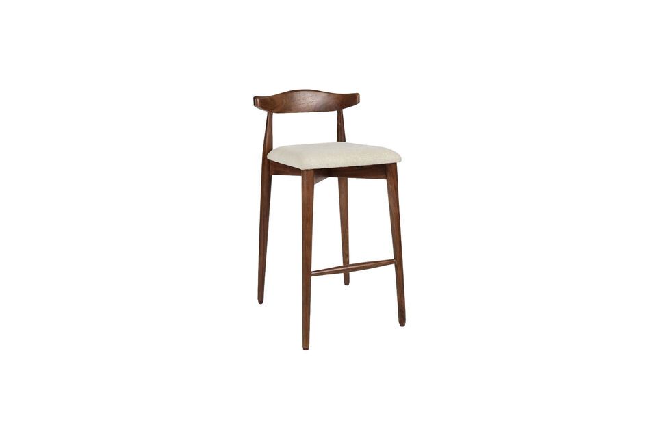 Large dark wood Mandela bar stool Pomax