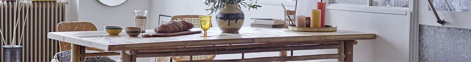 Material Details Large dining table in natural Sole bamboo