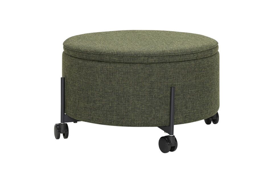 Large green Contain fabric pouffe Hübsch