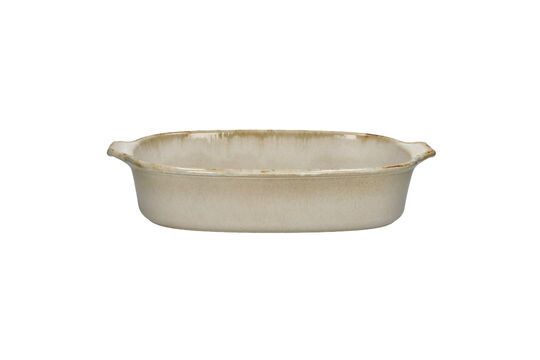 Large oven dish in beige Ascoli stoneware Clipped