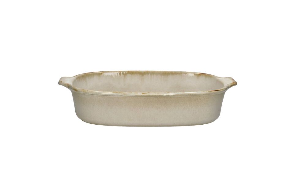 Large oven dish in beige Ascoli stoneware Pomax