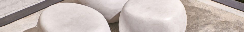 Material Details Large Pebble white clay outdoor stool