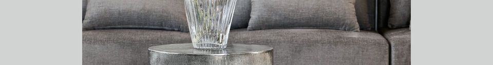 Material Details Large Rota silver aluminum coffee table