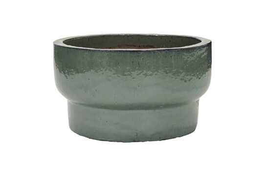 Large Terra green ceramic planter Clipped