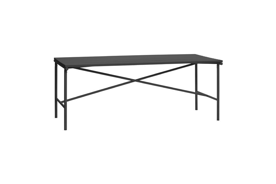 Large Villa black stainless steel dining table Hübsch