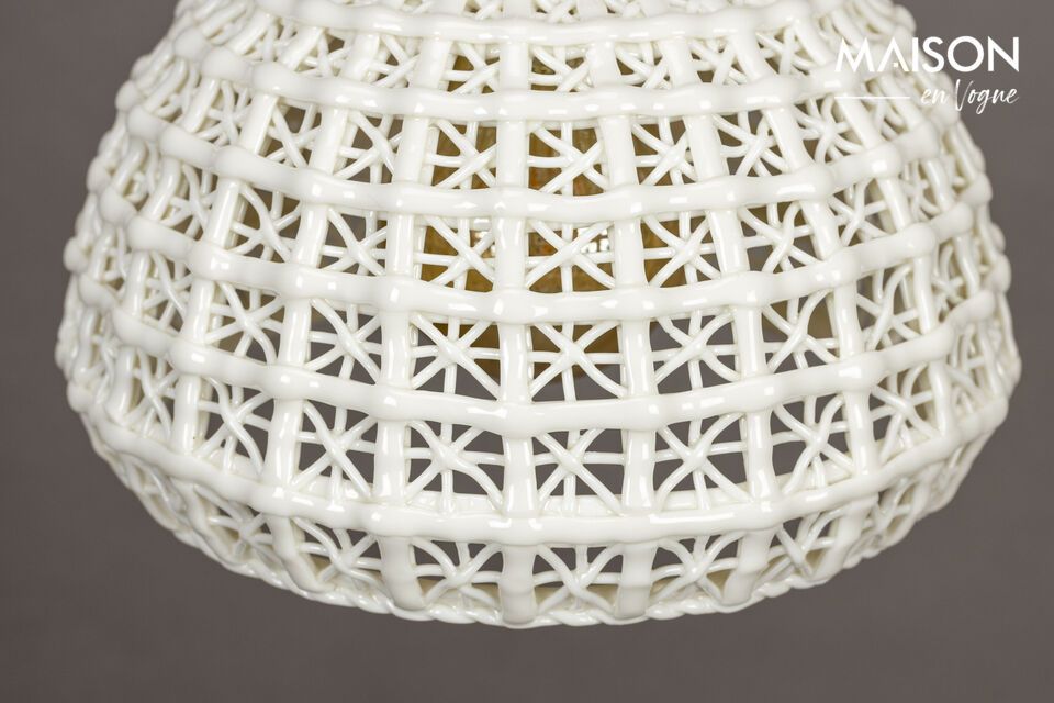 Bring a touch of retro elegance to your home with our white ceramic pendant lamp