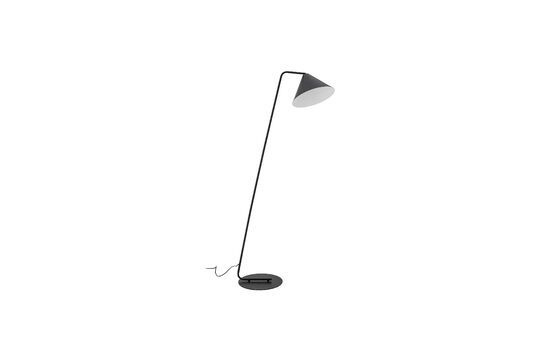 Latisha black metal floor lamp Clipped