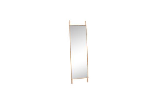 Lean light oak wood mirror Clipped