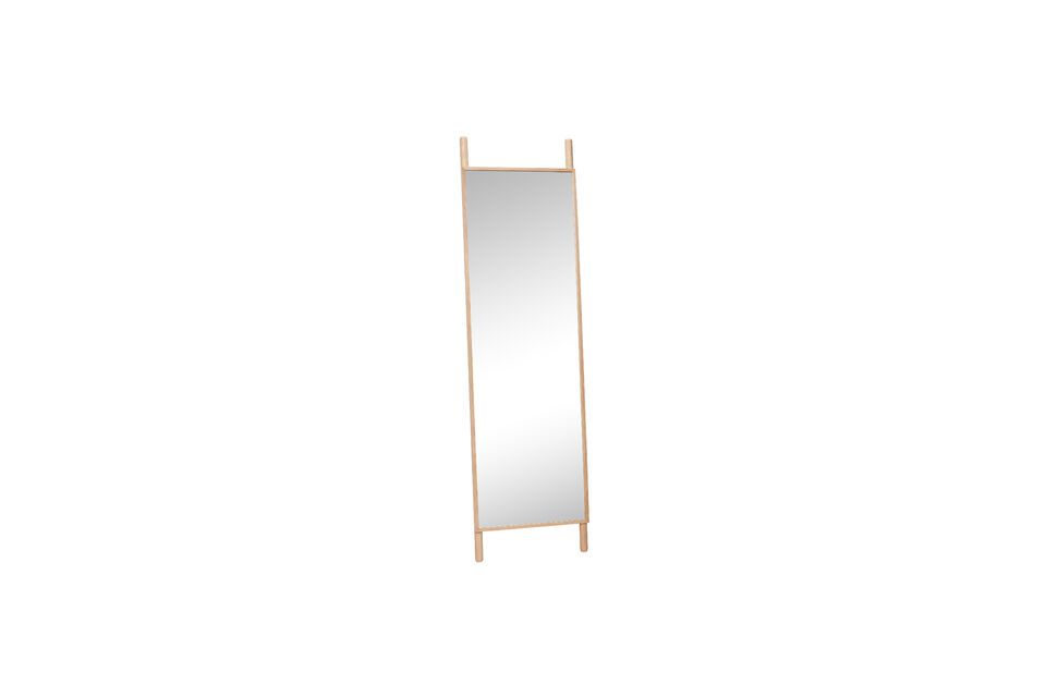 Lean light oak wood mirror Hübsch