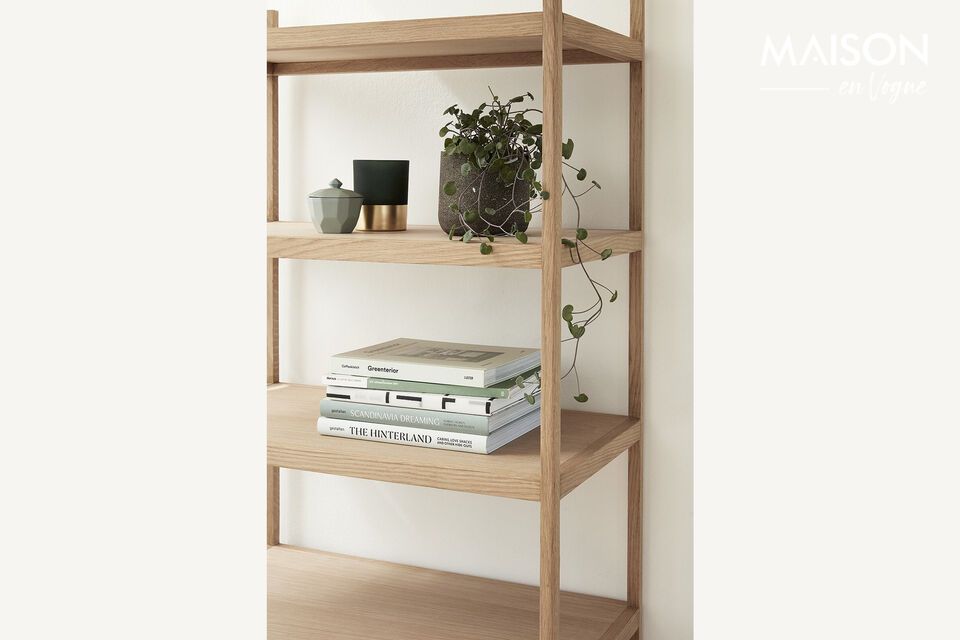 The Library shelf in light oak veneer is the perfect element to add storage to your interior while