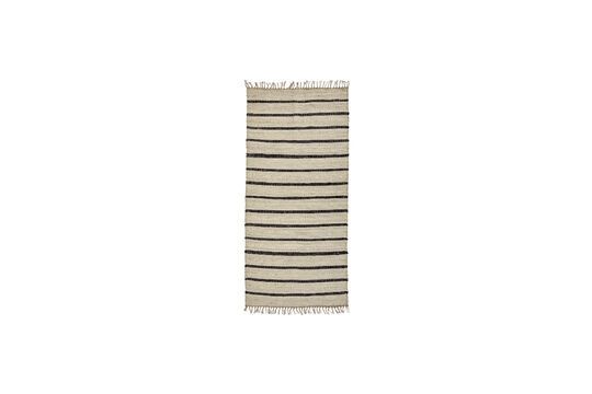 Light and black jute rug 200x90 cm Sima Clipped