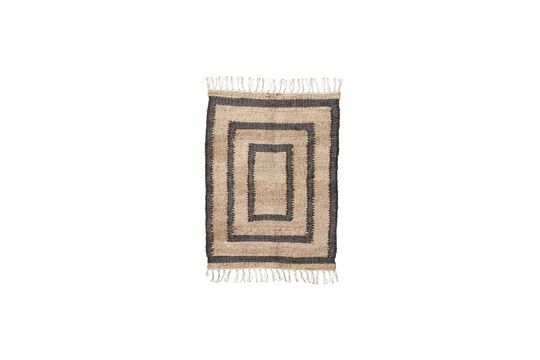 Light and black jute rug 90x60 cm Leah Clipped