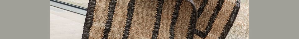 Material Details Light and black jute rug 90x60 cm Leah