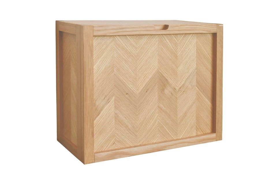 Light oak veneer shoe cabinet size M Herringbone Hübsch