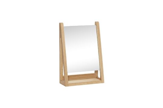 Light oak wood mirror Point Clipped