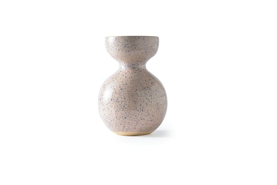 The hand-applied reactive glaze creates distinct splatter patterns, making each vase truly unique