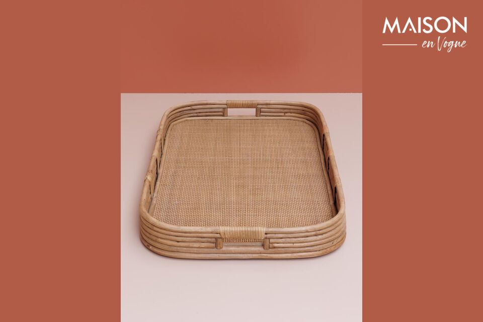 Discover the natural elegance and exceptional functionality of our brown rattan tray