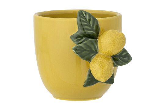 Limone yellow stoneware mug Clipped