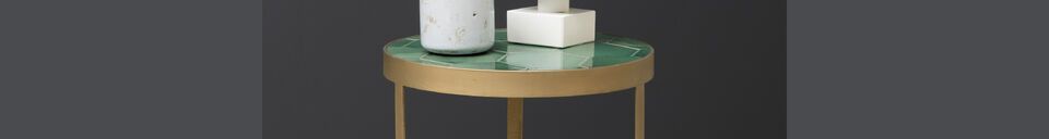 Material Details Lisboa green and gold ceramic side table