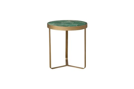 Lisboa green and gold ceramic side table Clipped