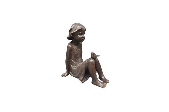 Little girl figurine in copper resin L'Oiseau Clipped