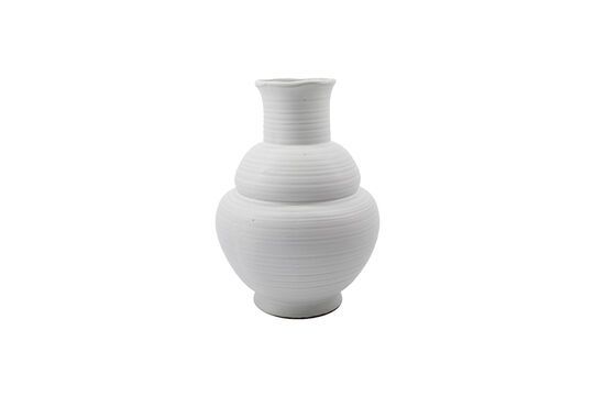 Liva white stoneware vase Clipped