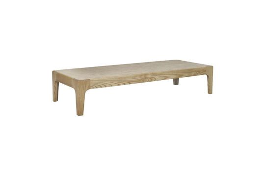 Livorno beige wood and travertine stone coffee table Clipped