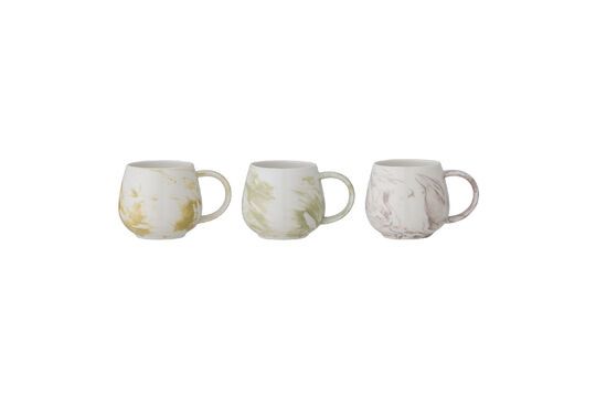 Lot of 3 mugs in stoneware Palma