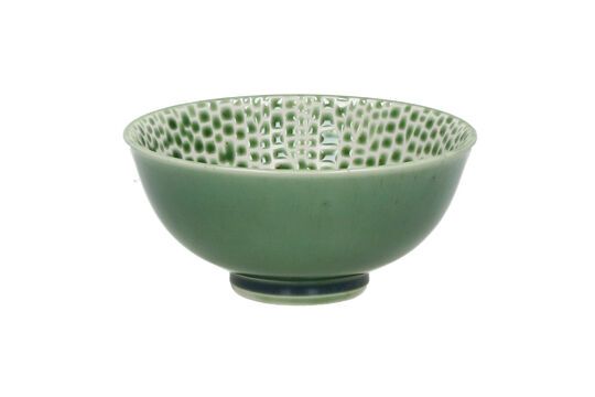 Lotus green porcelain bowl Clipped